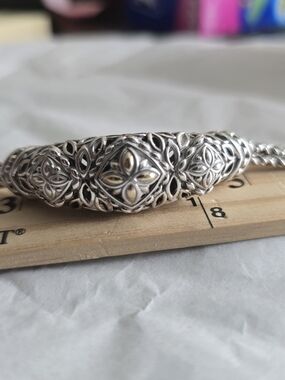 Vintage Angela Caputi John Hardy 925 Sterling Silver 14K Gold Accent Bracelet